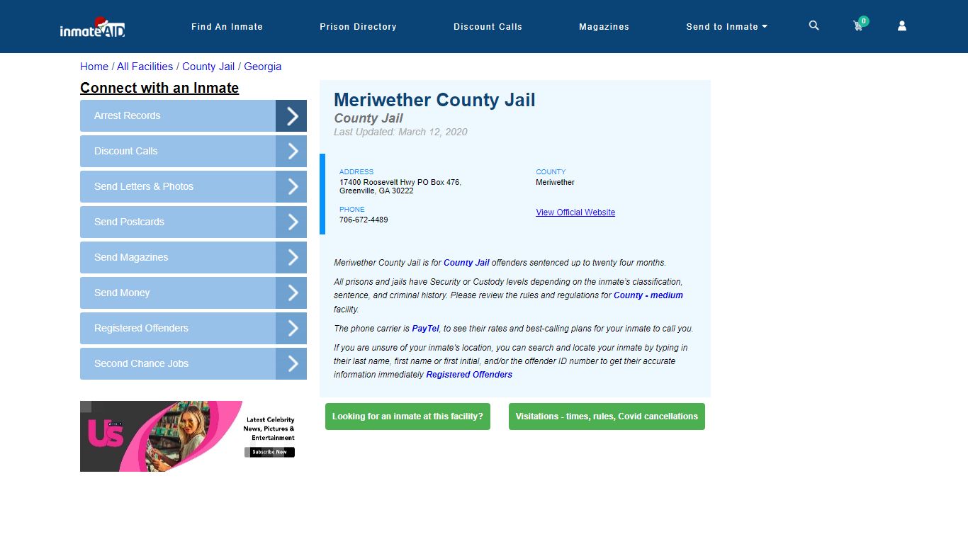Meriwether County Jail - Inmate Locator - Greenville, GA
